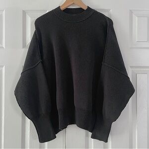 Free People Black Crew Neck Sweater